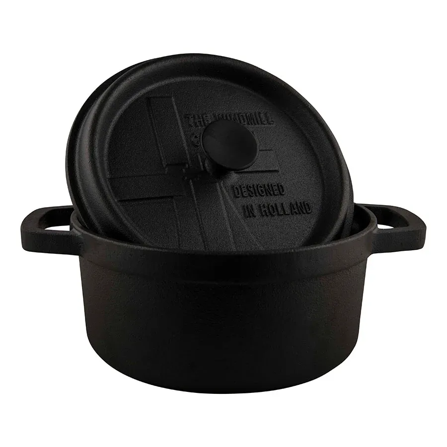 The Windmill Cast Iron BBQ Pan L 3,5L - Zwart - Large