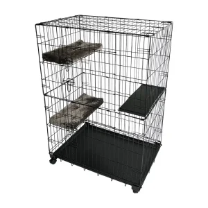 Topline kattenbench 2 deuren M – 91x61x131cm zwart