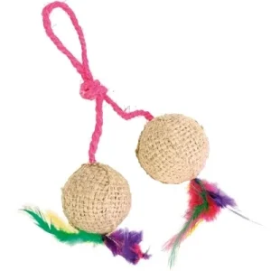 Trixie 2 Ballen aan Koord Pluche met Catnip 4,5 cm 4 St