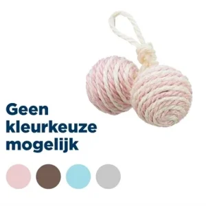Trixie 2 Ballen aan Koord Sisal 4,5x4,5x4,5 cm 4 St - Assorti