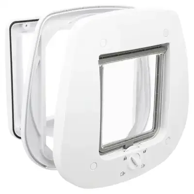 Trixie 4-Weg Kattenluik Speciaal Voor Glas Wit 27X26 cm