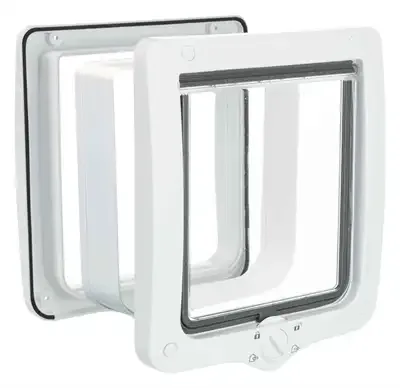 Trixie 4-Weg Kattenluik xl Inclusief Tunnelstuk Wit 24X28 cm