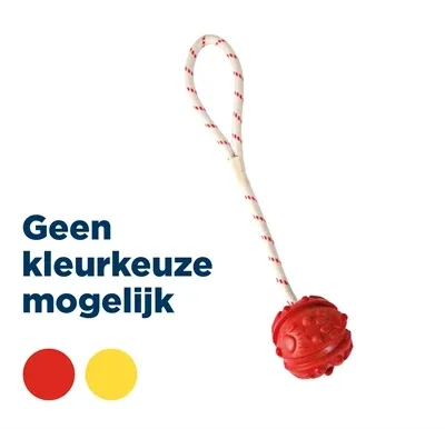 Trixie Bal aan Touw Natuurrubber Drijvend 4,5 cm 35 cm - Assorti