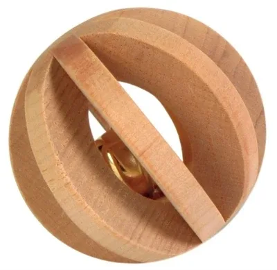 Trixie Bal Hout met Bel 6 cm