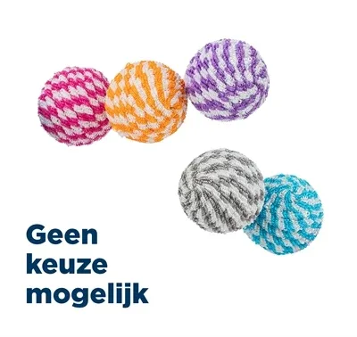 Trixie Bal Kunststof Nylon 4,5x4,5x4,5 cm 54 St - Assorti