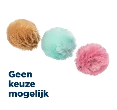 Trixie Bal Pluche Kattenmunt 3x3x3 cm 140 St - Assorti