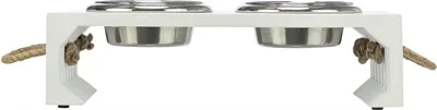 Trixie Be Nordic Set Voerbak Waterbak Hout Rvs 38x18x10 cm - 400 ml - Image 2