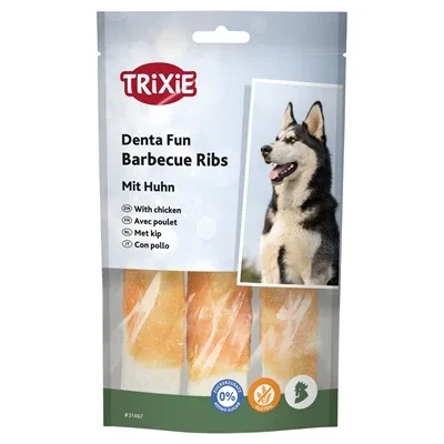 Trixie Denta Fun Chicken Chewing Barbecue Ribs 12 cm 3 St - 90 gr - Image 2