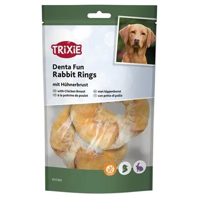 Trixie Denta Fun Rabbit Rings Met Kippenborst 9,5 Cm 100 Gr - Image 2