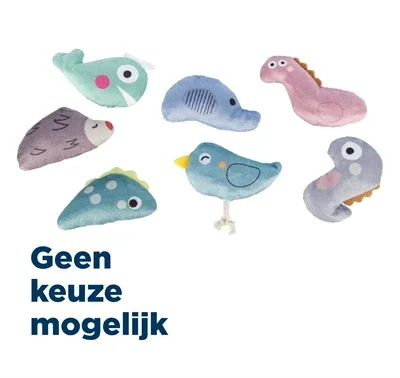 TRIXIE DINOS EN DIEREN PLUCHE MET CATNIP ASSORTI 9 CM 70 ST
