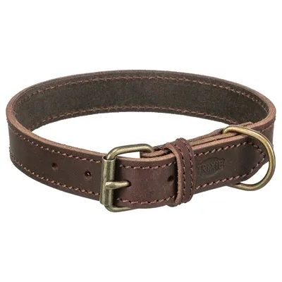 Trixie Halsband Hond Rustic Vetleer Donkerbruin 42x48x2,5 cm - Image 2