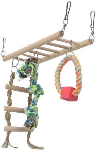 Trixie Hangbrug met Touwladder Touw Fret Hout Touw 35x15 cm 3 St