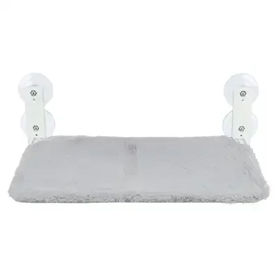 Trixie Hangmat Voor Aan Raam Opvouwbaar Pluche / Mesh Wit / Grijs 58X34 cm