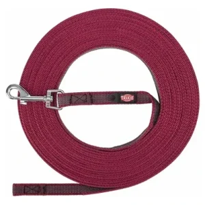 Trixie Hondenriem Sleeplijn met Rubber Anti Slip Sangria 5 Mtr X 1,5 cm - S