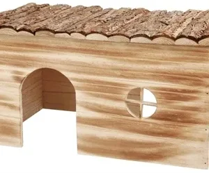Trixie Huis Grete 2 Uitgangen Konijn Schorshout Gevlamd 45x28x24 cm