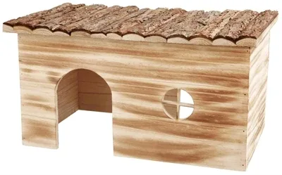 Trixie Huis Grete 2 Uitgangen Konijn Schorshout Gevlamd 45x28x24 cm