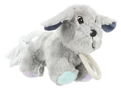 Trixie Junior Pluche Hond met Touw 24 cm 3st