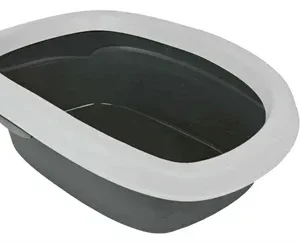Trixie Kattenbak Carlo met Rand Donkergrijs Lichtgrijs 43x31x14 cm 2 St