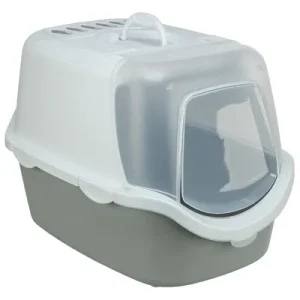 Trixie Kattenbak Vico Open Top met Kap Lichtgrijs 56x40x40 cm - Wit