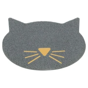 TRIXIE KATTENBAKMAT KATTENKOP PVC LICHTGRIJS