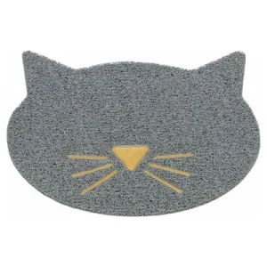 TRIXIE KATTENBAKMAT KATTENKOP PVC LICHTGRIJS
