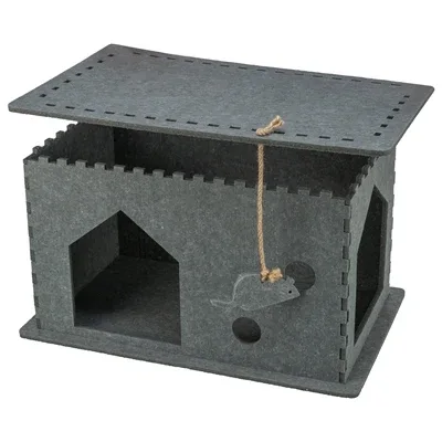 Trixie Kattenmand Huis Lene Vilt 54x30x35 cm - Grijs - Image 2