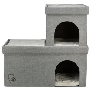 Trixie Kattenmand Kattenhuis Kimy Soft 2 Verdiepingen Lichtgrijs