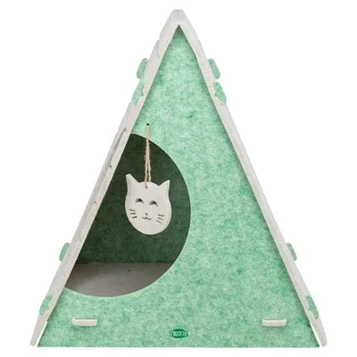 Trixie Kattenmand Speelbox Lucy Driehoekig Vilt - Zand