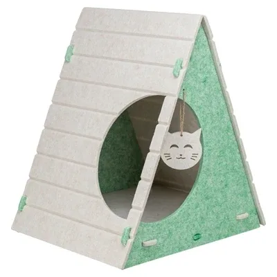 Trixie Kattenmand Speelbox Lucy Driehoekig Vilt - Zand - Image 2