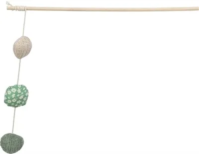 Trixie Kattenspeelgoed Kattenhengel met 3 Balletjes Hout met Catnip 40 cm 4 St - Image 2