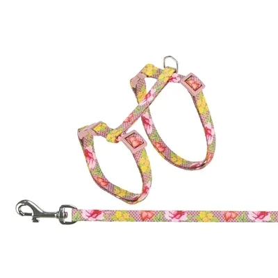 Trixie Kattentuigje Met Riem Bloemen Motief Assorti 27-45X1 Cm - Image 2
