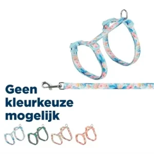 Trixie Kattentuigje Met Riem Flower Power Motief Assorti 35-59X1,3 Cm