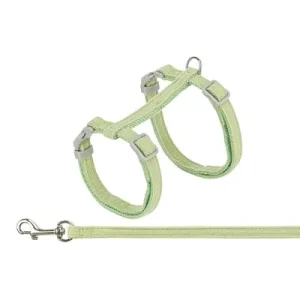 Trixie Kattentuigje Met Riem Fluweel Groen 28-45X1 Cm