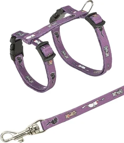 Trixie Kittentuig Junior met Riem Kattenmotief 21x33x0,8 cm 120 cm 4 St - Assorti - Image 2