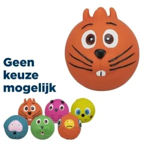 Trixie Latex Face Bal met Geluid 6x6x6 cm 12 St - Assorti