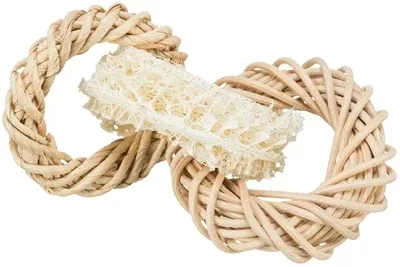 Trixie Luffaring met Rotan en Maïsblad Ring 13x13 cm - Naturel