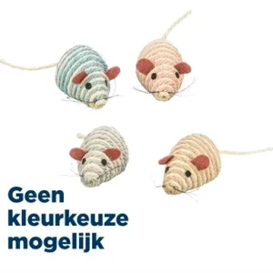Trixie Muis Sisal met Catnip 10 cm 4 St - Assorti