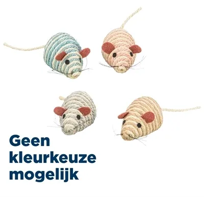 Trixie Muis Sisal met Catnip 10 cm 4 St - Assorti