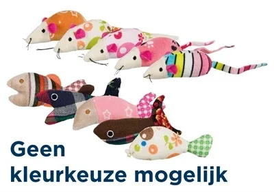 Trixie Muis Vis Pluche Stof met Kattenmunt 9 12 cm 42 St - Assorti