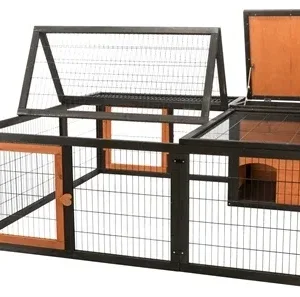 Trixie Natura Ren met Afdekking Hout 150x150x53 - Zwart