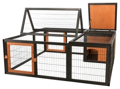 Trixie Natura Ren met Afdekking Hout 150x150x53 - Zwart