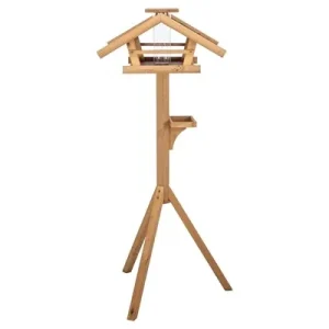 Trixie Natura Voederhuis met Standaard en Silo Grenenhout 53x53x28 140 cm - Bruin