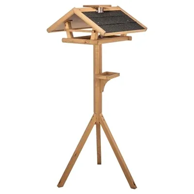 Trixie Natura Voederhuis met Standaard en Silo Grenenhout 53x53x28 140 cm - Bruin - Image 2