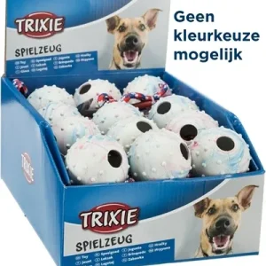 Trixie Natuurrubber Bal aan Koord 30x6x6 cm 24 St - Assorti