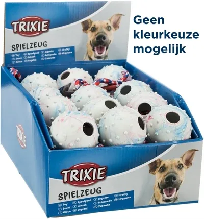 Trixie Natuurrubber Bal aan Koord 30x6x6 cm 24 St - Assorti