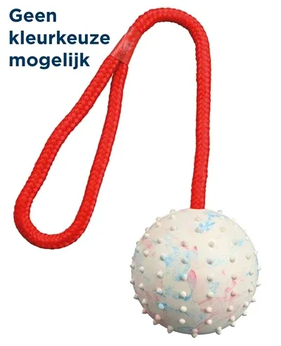Trixie Natuurrubber Bal aan Koord 30x7x7 cm 3 St - Assorti