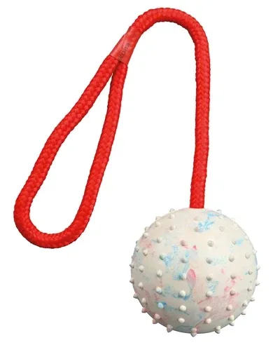 Trixie Natuurrubber Bal aan Koord 30x7x7 cm 3 St - Assorti - Image 2