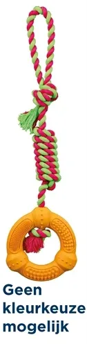Trixie Natuurrubber Ring aan Touw 41x12x12 cm 3 St - Assorti
