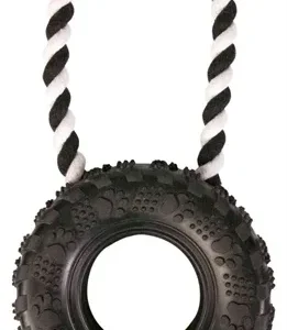 Trixie Natuurrubber Wiel aan Koord 31x15x15 cm 3 St - Zwart