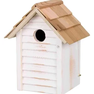 Trixie Nestkastje Huisje Hout 18x15x24 cm Gat 3 cm - Wit